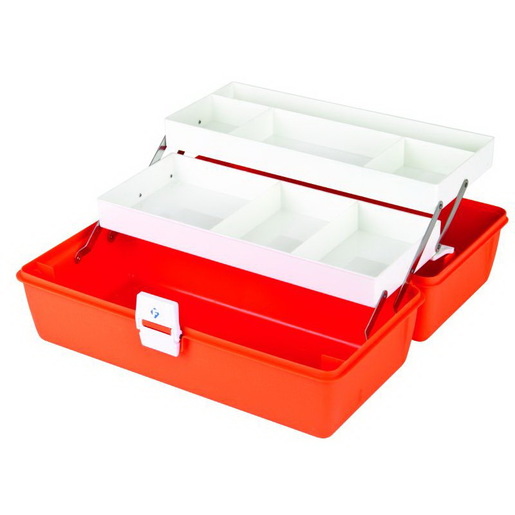 Flambeau First Aid Case, 15in L x 6-3/4in W x 6-1/2in D, Model 1772, Orange, Copolymer Resin