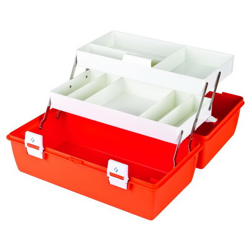 Flambeau First Aid Case, 15-5/8in L x 6-1/2in W x 7-3/4in D, Model 1872, Orange, Copolymer Resin