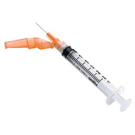 Needle-Pro® Hypodermic Needle with Edge Safety Device, Orange, 25G x 5/8in