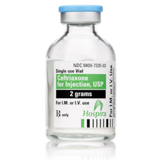 Ceftriaxone, 2g Vial