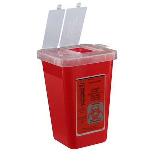 SharpSafety Phlebotomy Sharps Container, Red