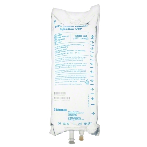 Sodium Chloride 0.9%, 1000mL Bag