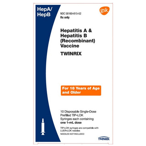 Twinrex Hepatitis A and Hepatitis B Vaccine, 1mL Prefilled Syringe w/o Needle