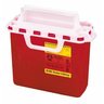 Sharps Container with Locking Lid, Red, 12in H x 13.5in W x 6in D, 2 Gallon