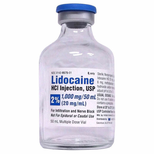 Lidocaine 2%, 20mg/mL, 50mL Vial