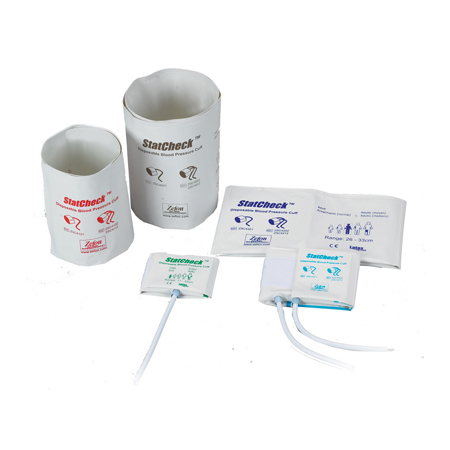 StatCheck® Vinyl Disposable Blood Pressure Cuffs with Single Tube Male Luer Connector