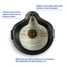 Moldex AirWave® Disposable Particulate Respirator with SmartStrap®, Ventex® Valve and Full Flange, Size Medium/Large, NIOSH Approved