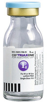 Ceftriaxone, 1g, Vial