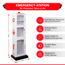 All-in-One Emergency Station – AED, Fire Extinguisher, Naloxone & First Aid Cabinet (Cabinet Only)