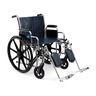 Bariatric Heavy-Duty Transport Wheelchair with Desk-length Full-length Detachable Arms and Swing-away Footrests