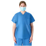 Blue Disposable V-Neck Scrub Shirt, X-Large