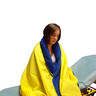 All-Weather Blanket, Nylon/Fleece, 90in x 60in, Gold/Navy