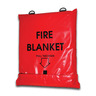 Fire Blanket with Carry Bag, Wool, 84in x 62in, Gray/Red