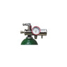 LSP Oxygen Pressure Regulator, CGA 870, 0 to 25LPM with Gauge, Yoke Pin, 2 Check Valves, Hose Barb Outlet, Green