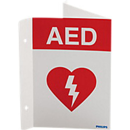 AED Wall Sign, Double-sided, 9in L x 6.1in W