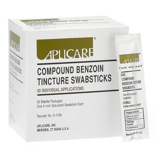 Aplicare Compound Benzoin Tincture Swabsticks, Single Use, Box of 50