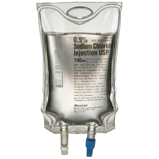 Sodium Chloride 0.9%, 100mL Mini Bag