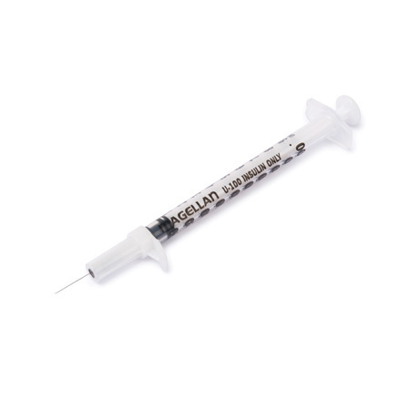 Monoject™ Insulin Safety Syringe with Needle, 1mL, 29ga x 1/2in