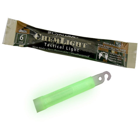 ChemLight® Military Grade Lightstick, 6hr Duration, 4in L, Green