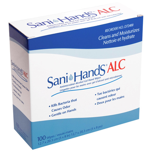 Sani-Hands® ALC Antimicrobial Alcohol Wipe, 8in x 5-3/10in