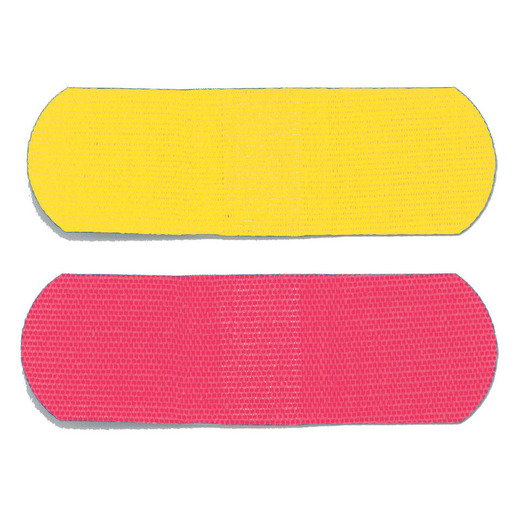 Adhesive Bandage, Flexible Fabric,  0.75in, Assorted Neon Colors