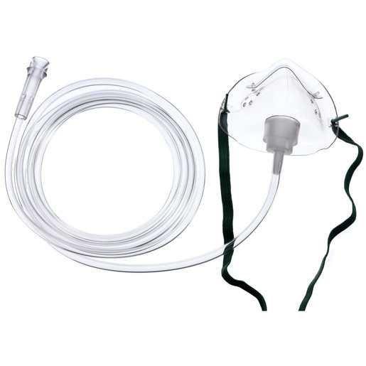 Medium Concentration Oxygen Mask, 7ft Tubing, Pediatric, Elongated