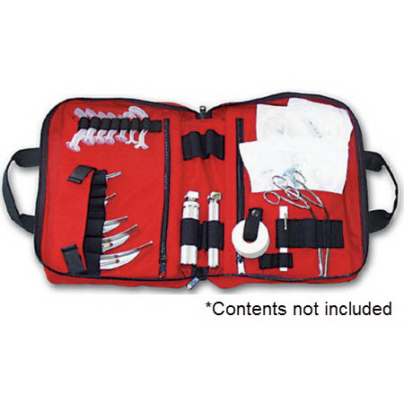 Intubation Kit Bag, 13in L x 11in W x 4in D, Red