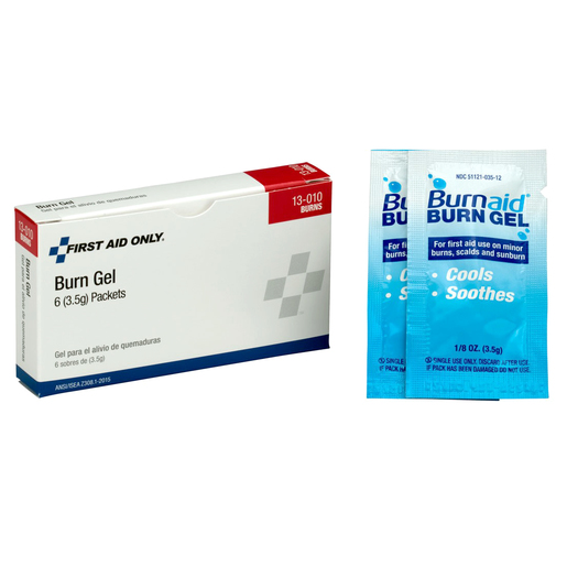 FIRST AID ONLY® Burn Gel, Individual Use Packets, 1/8oz, Box of 6