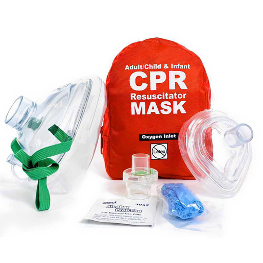  Curaplex CPR Pocket Mask with Oxygen Inlet and Carrying Case :  Industrial & Scientific