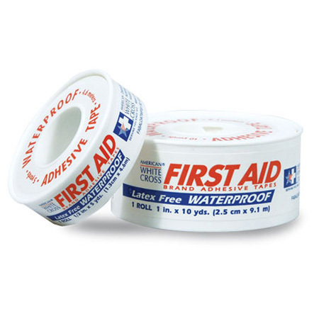 Iconikal First Aid Waterproof Adhesive Tape, 0.5 inch x 5 Yards, White, 6-Pack