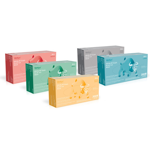 Bull 5.0 Nitrile Exam Gloves, Black