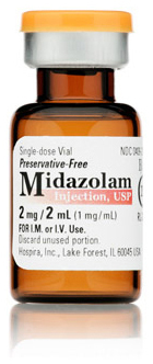 Midazolam (Versed) Injection, USP, 1mg/mL, 2mL Vial