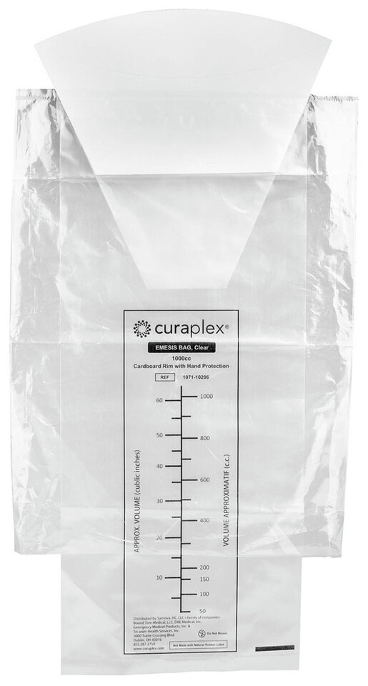 Curaplex® Emesis Bags, 1000CC, Cardboard Rim Emergency Medical Products