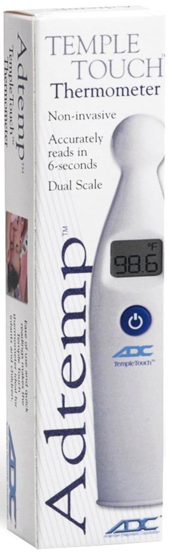 Basic Care Temple Touch Digital Thermometer, White