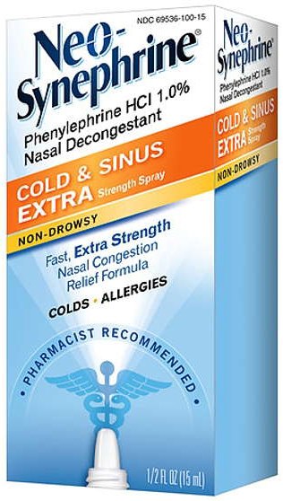 Phenylephrine deals nasal spray