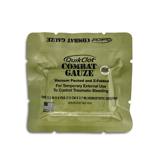 ZMedica® QuikClot® Combat Gauze, ZFold, XRay, 3" x 4yd Emergency