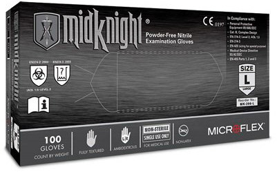 microflex midknight nitrile gloves